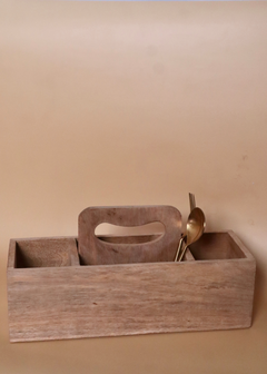 Rustic Wooden Cutlery Holder 