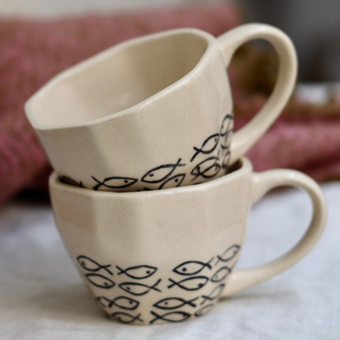 Two Ceramics fish mug