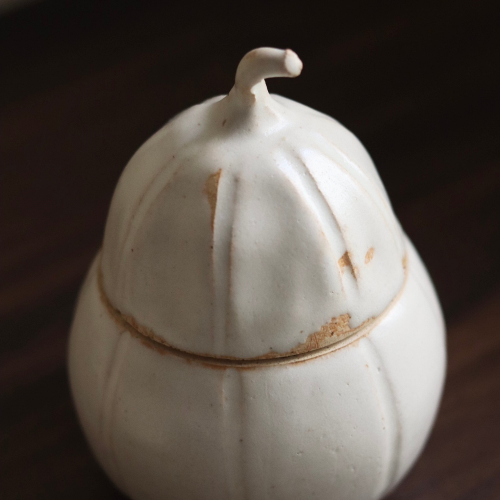 Handmade ceramic garlic jar 