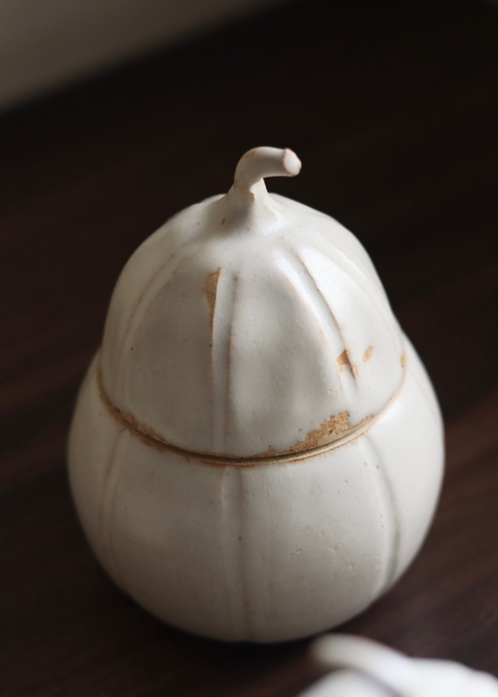 Handmade ceramic garlic jar 