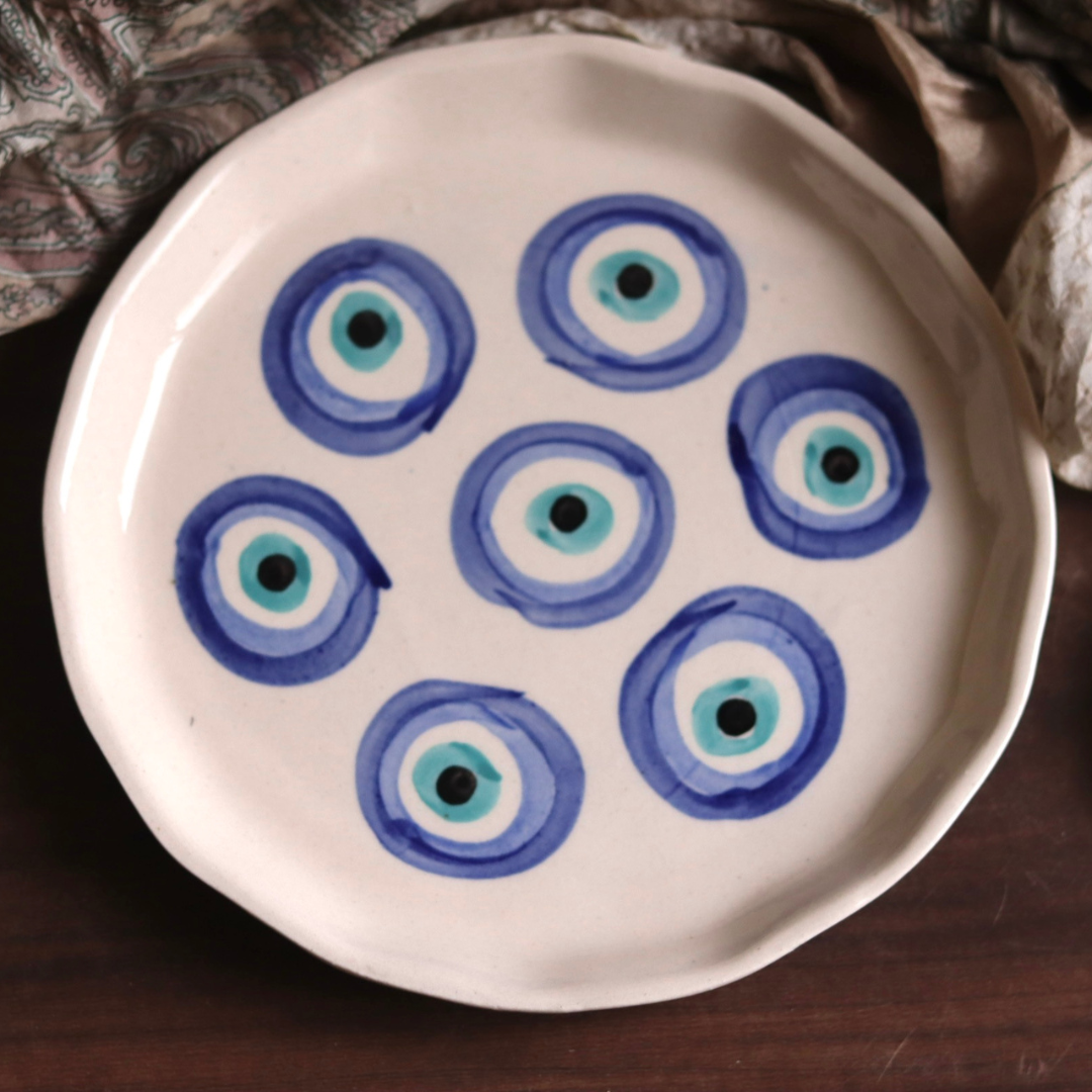 All evil eye ceramic plate 