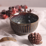 Handmade ceramic olive spiky bowl