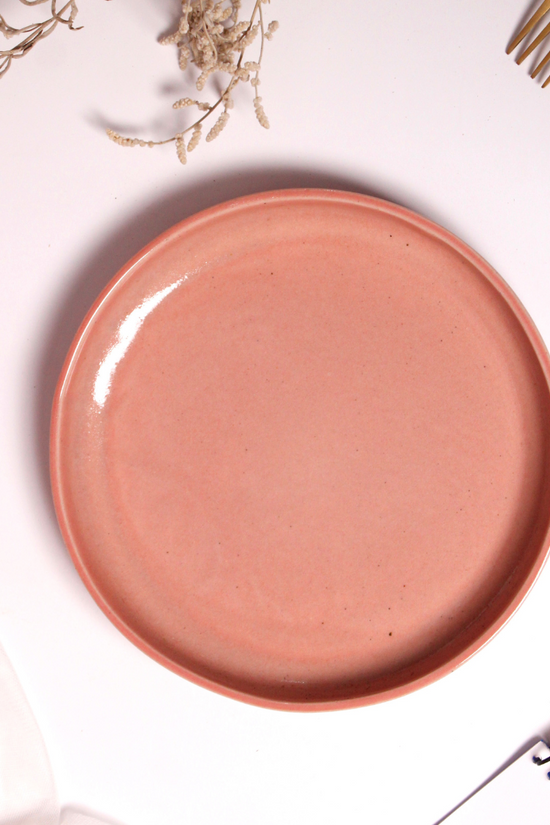 Handmade ceramic pretty pink platter 