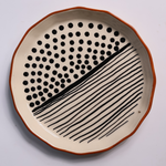Dots & lines plate handmade ceramic 