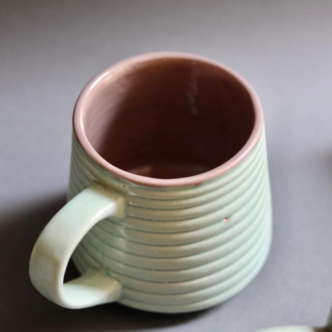 Glossy Mint & Grey Coffee Mug