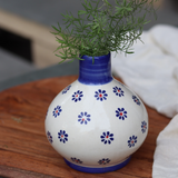 Indie ceramic flower vase with plant 