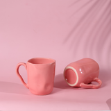 Handmade ceramic wavy mugs 