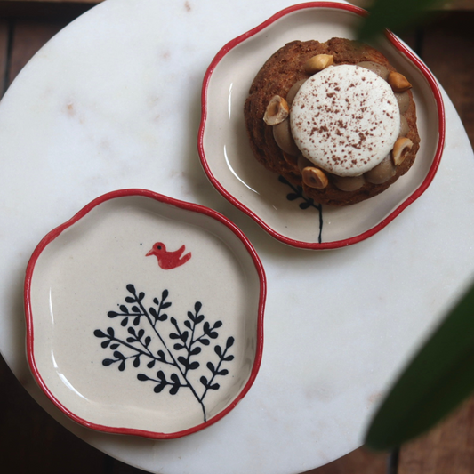 Birdie- Handmade Dessert Plate