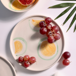 Yellow ring platter with fruits