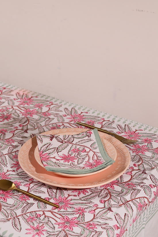Handmade cotton block print table napkin