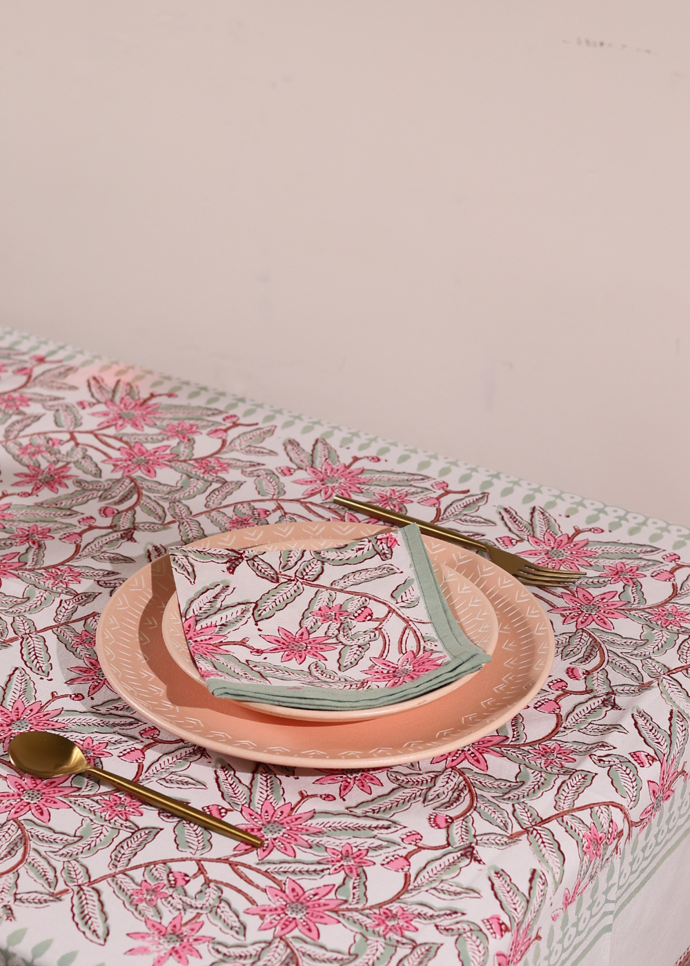 Handmade cotton block print table napkin