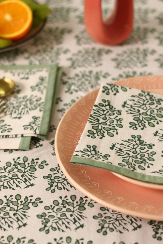 Banyan tree block print table cloth