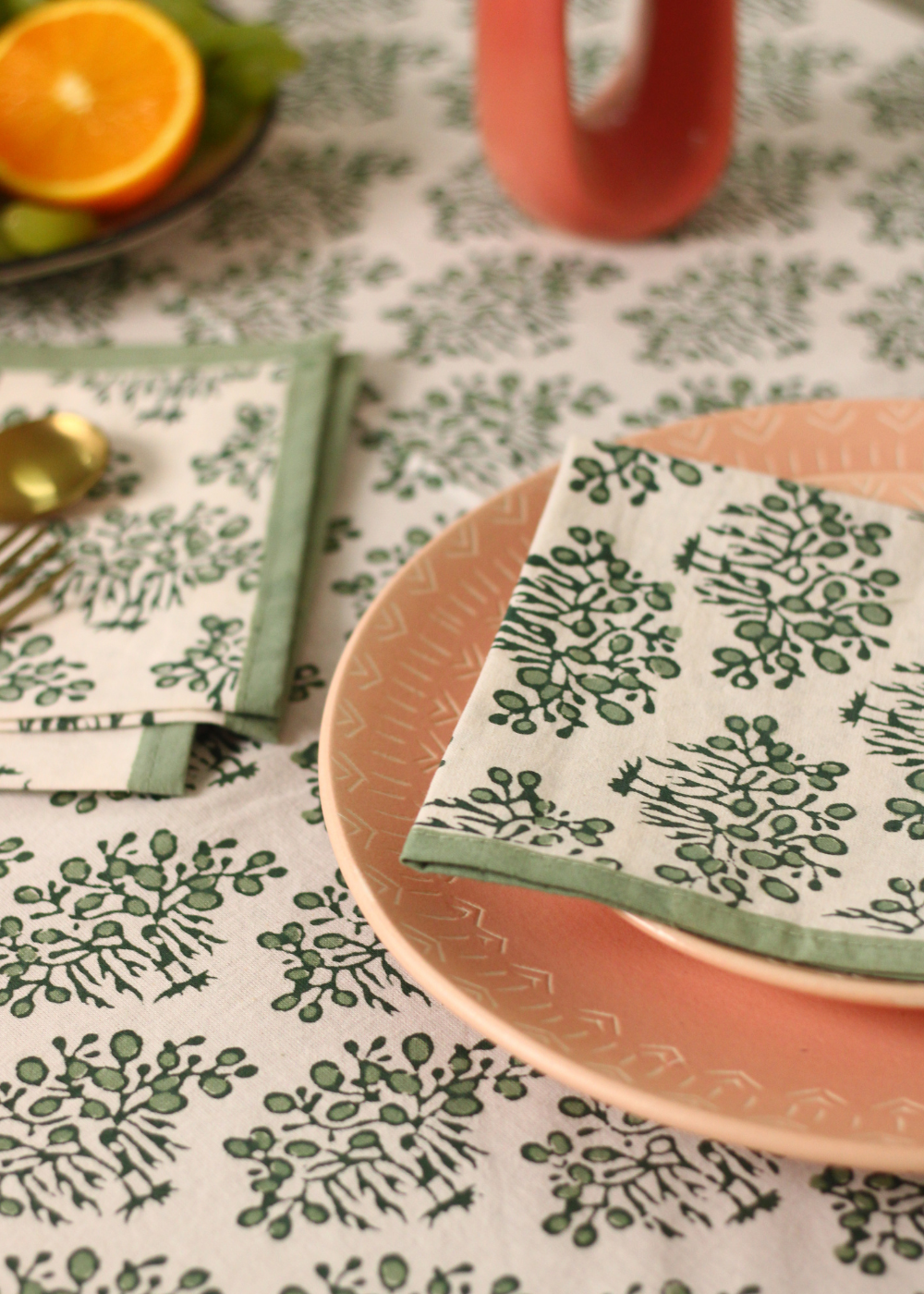 Banyan tree block print table cloth