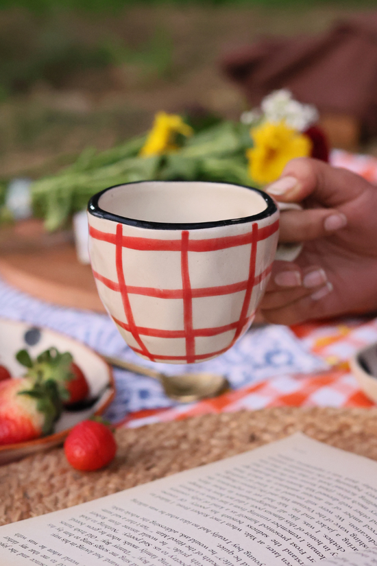 Red Checks Mug