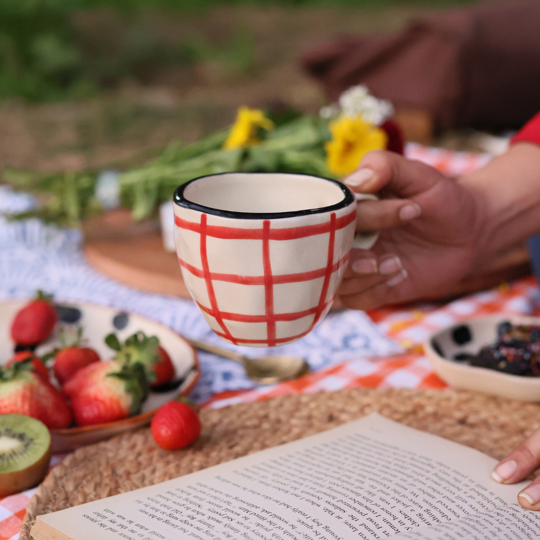 Red Checks Mug