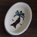 Handmade ceramic palm tree soap dish 