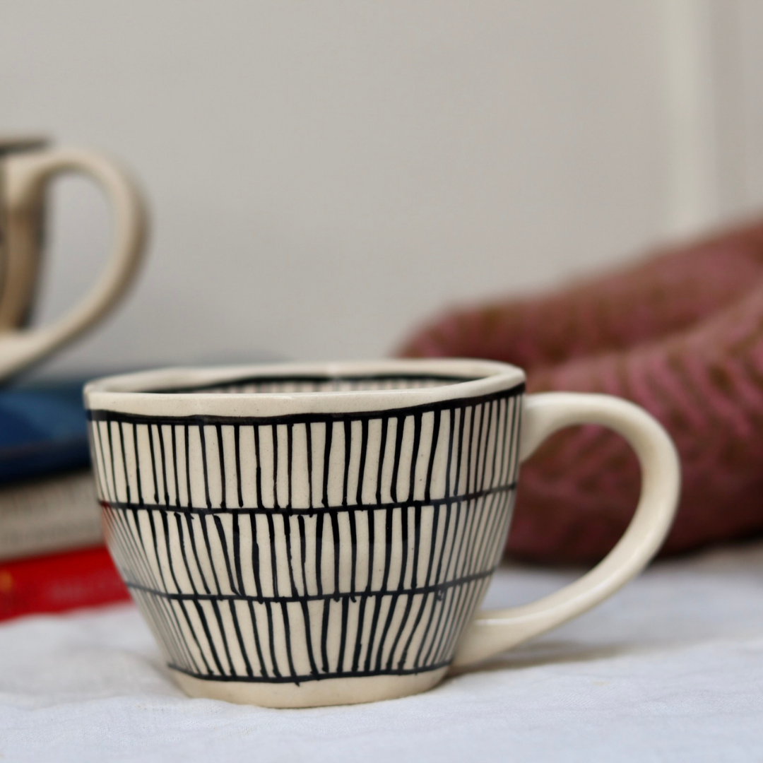 Zebra Mug Handmade Ceramic 