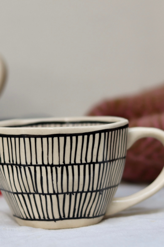 Zebra Mug Handmade Ceramic 