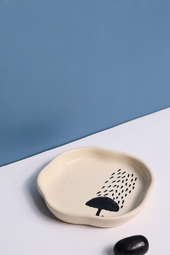 Kitchenware handmade dessert plate black & white 