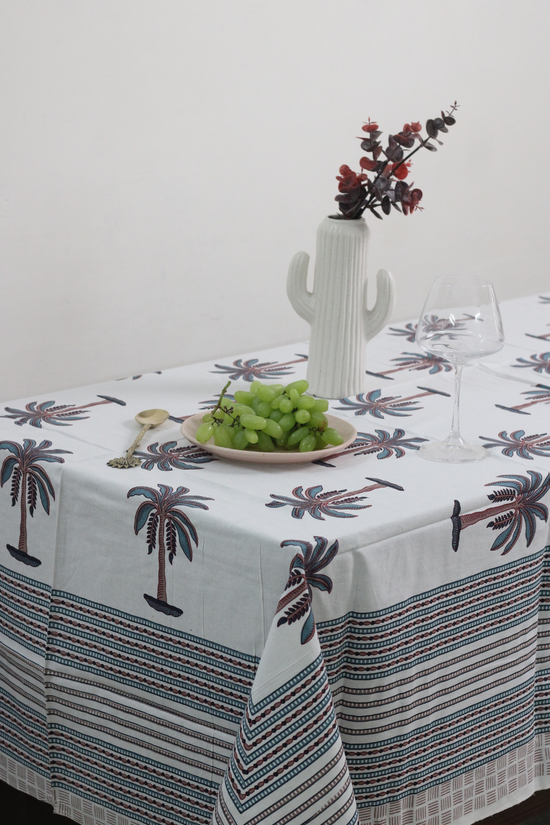 Pink Palm Tree Table Cloth