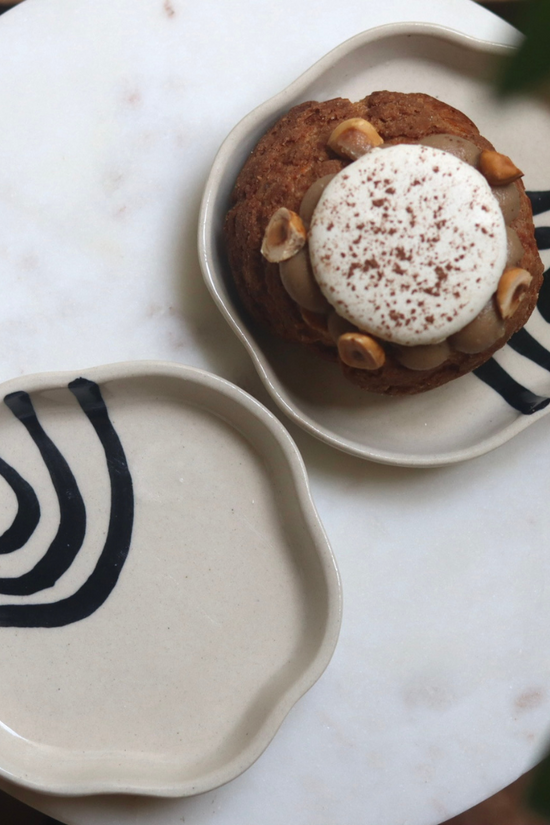 Semi Circle Abstract - Handmade Dessert Plate
