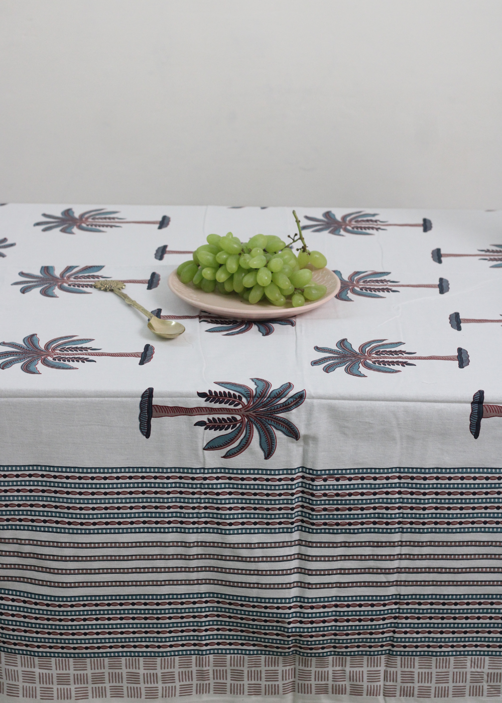 Pink Palm Tree Cotton Table Cloth 