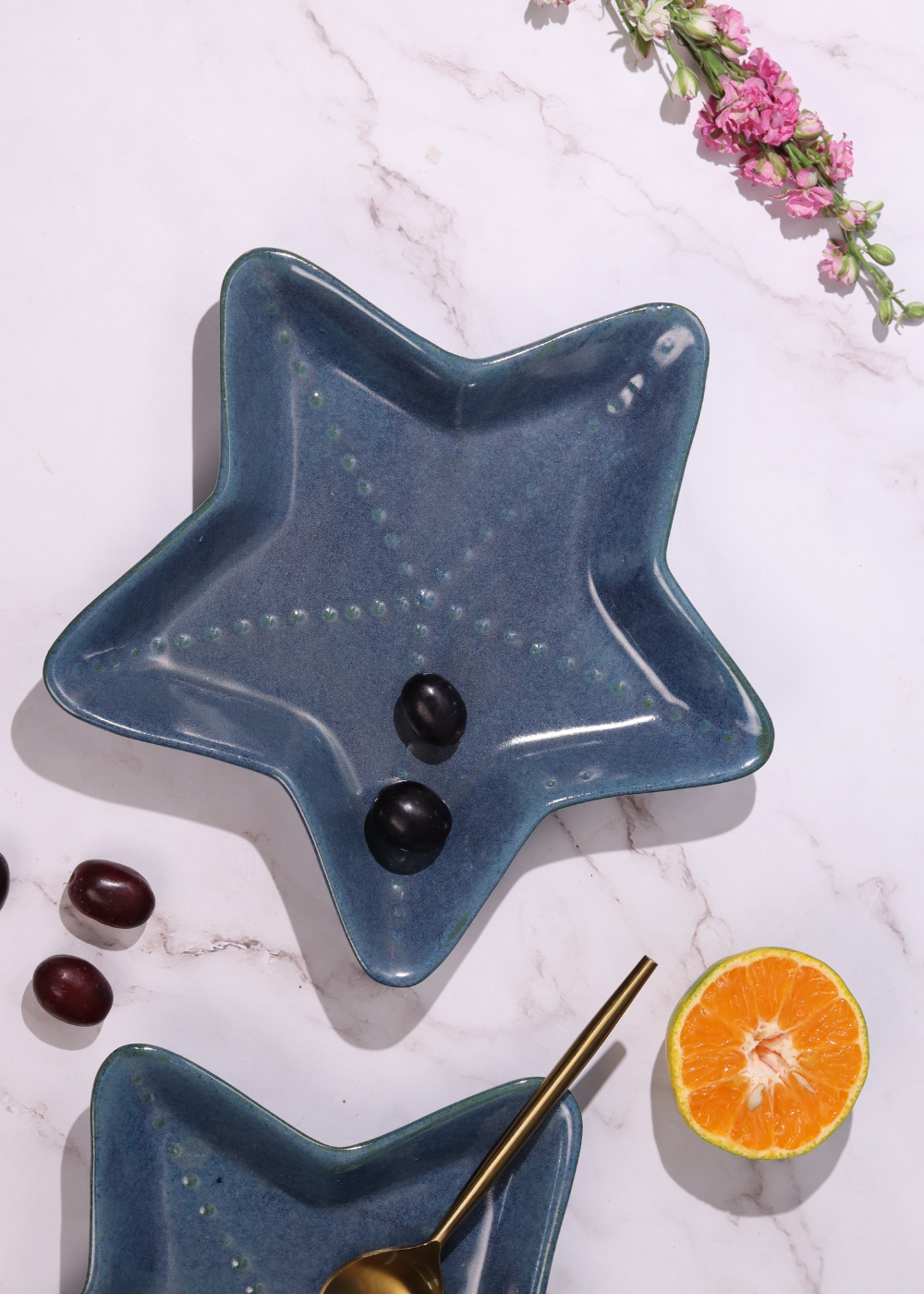 Handmade ceramic starfish platters