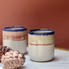 Ivory & pink kulhads handmade ceramic 