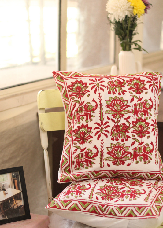 Red Elephant Cushion Cover