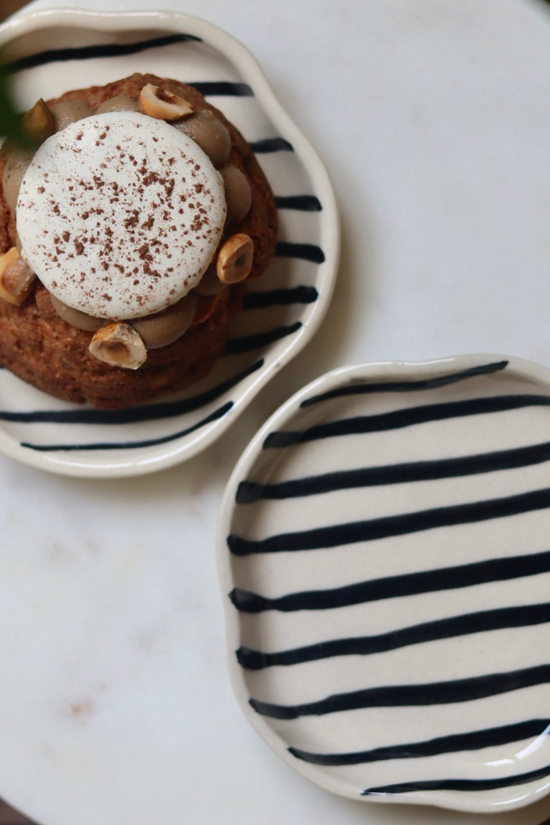 Zebra - Handmade Dessert Plates With Dessert