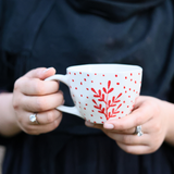 Red fall leaf mug ceramic 