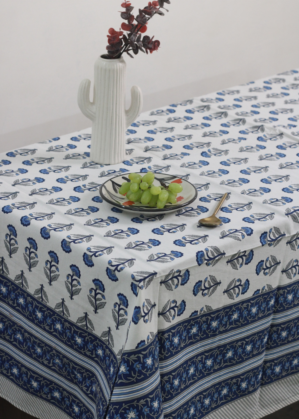 Blue Floral Table Cloth