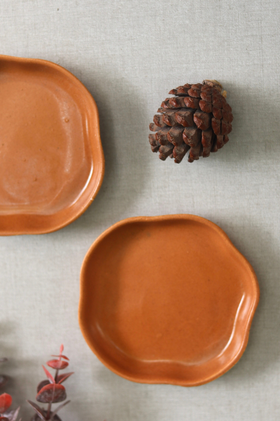 Handmade ceramic dessert plates