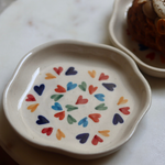 Colorful hearts dessert plate 