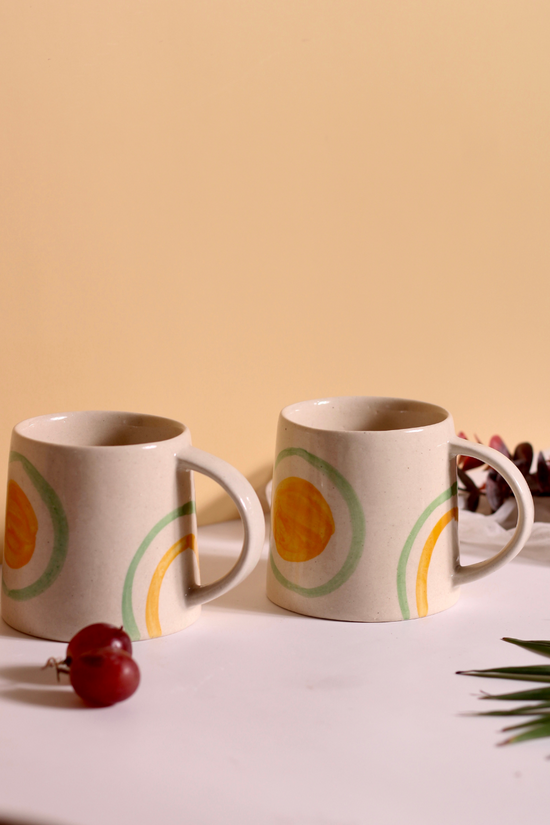 Yellow & Green Ring Coffee Mugs