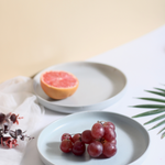 Minimal grey platter with fruits 