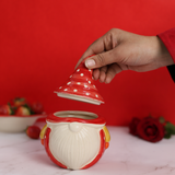 Ceramic santa jar with lid 