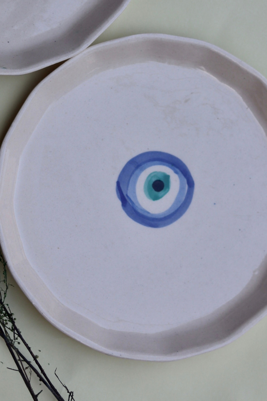 Evil eye ceramic plate 