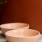 Blush Pink Carved Curry Bowl