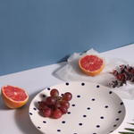 Dinner plates blue polka 