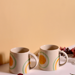 Handmade ceramic yellow & green mugs 
