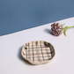 Checks handmade Dessert Plate