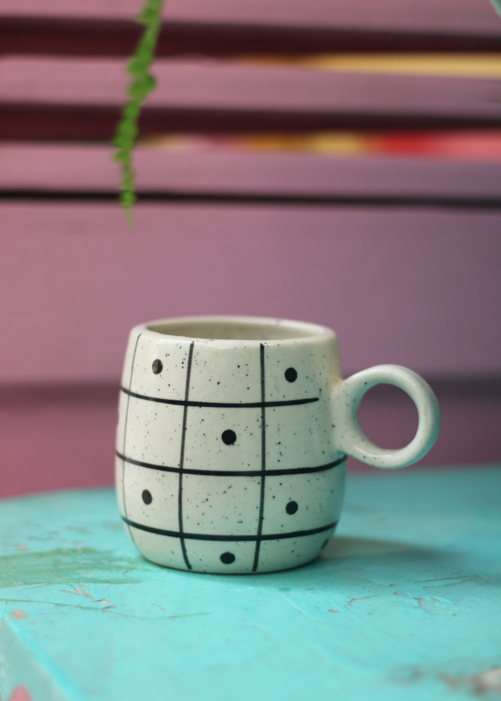 black polka coffee mug 