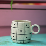 black polka coffee mug 