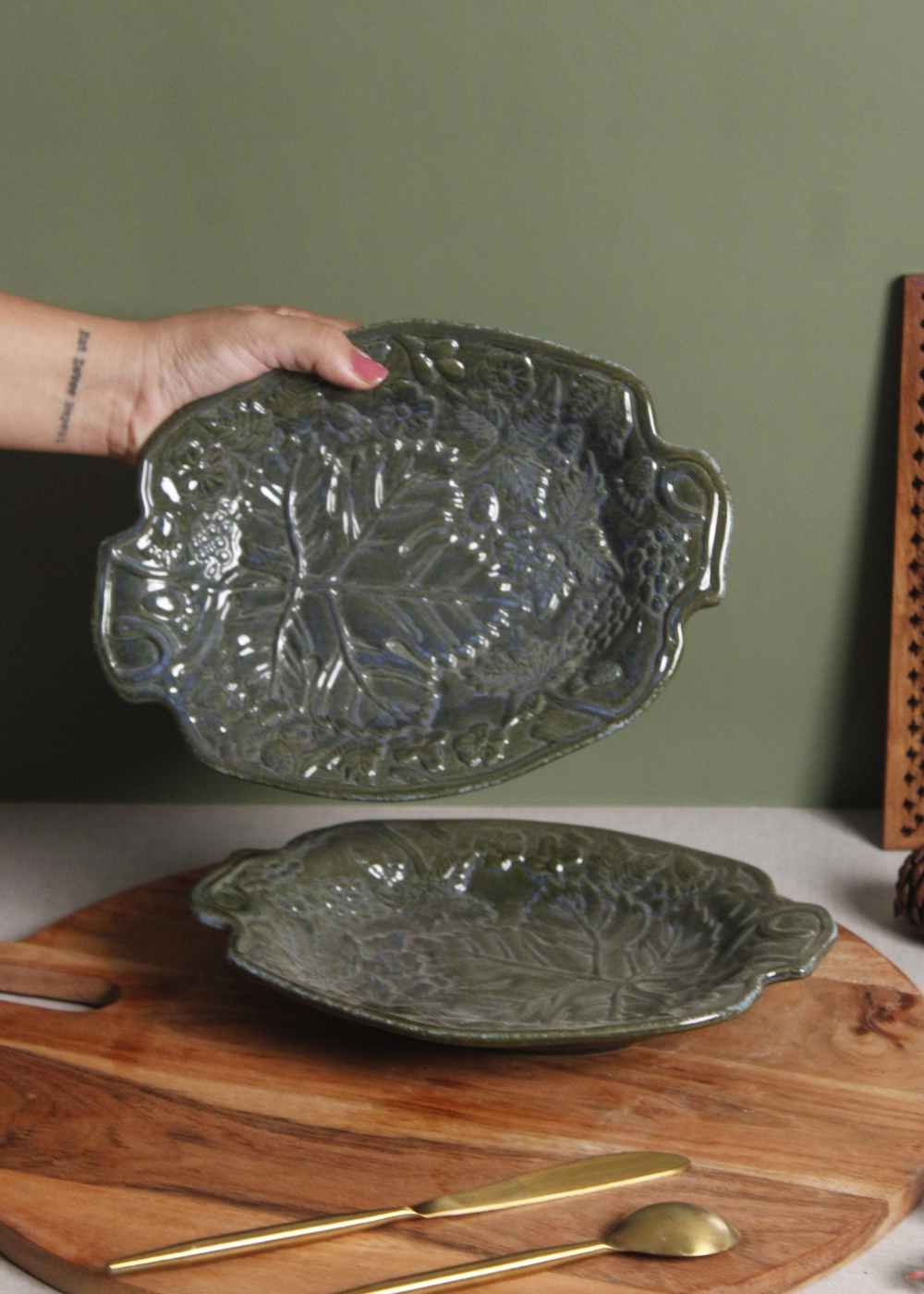 Xmas handmade ceramic platter 