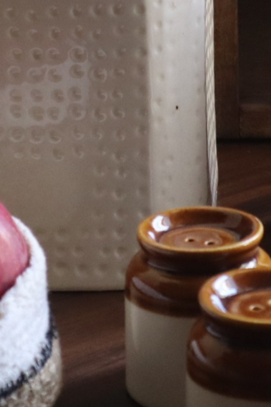 Handmade ceramic old school salt & pepper shakers