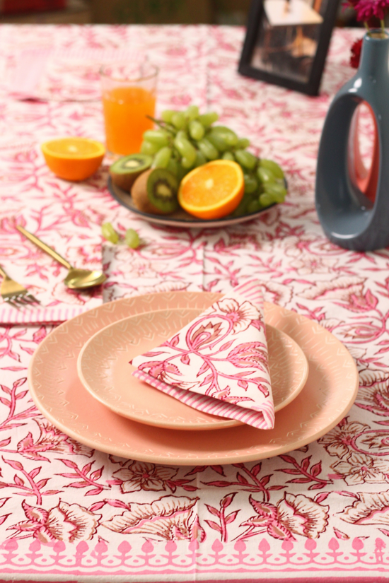 Shades of Pink Block Print Table Napkin