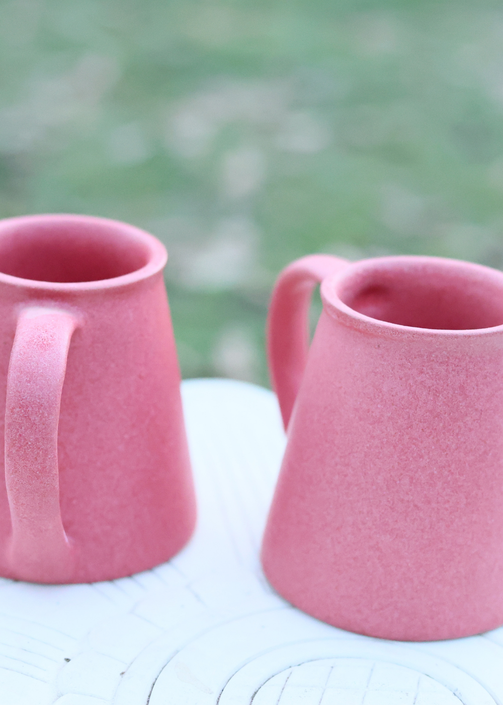 Closeup shot of basic pink coffee mug