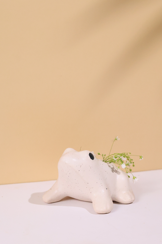 Ceramic planter frog