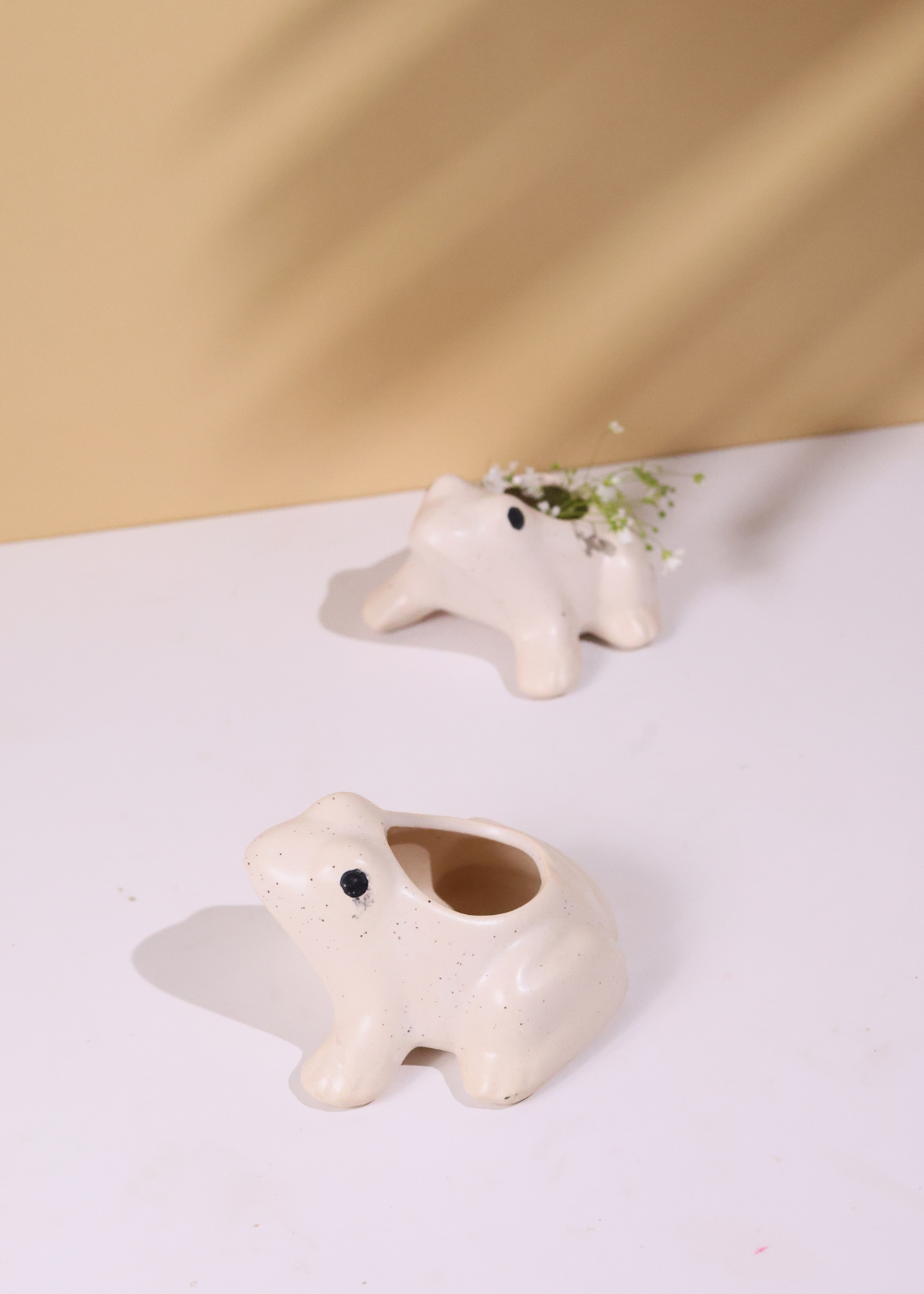 Handmade frog planter